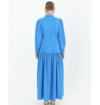 Modefa Dress Modest Women's Shirt Dress 12502 - Blue