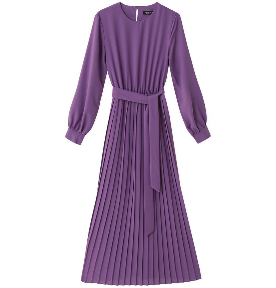 Modefa Dress Modest Women's Simple Dress M12456 - Light Purple