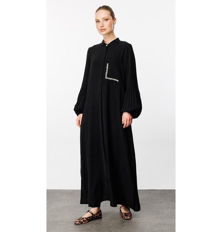 Modest Muslim Women's Versatile Long Sleeve Button Down Dress