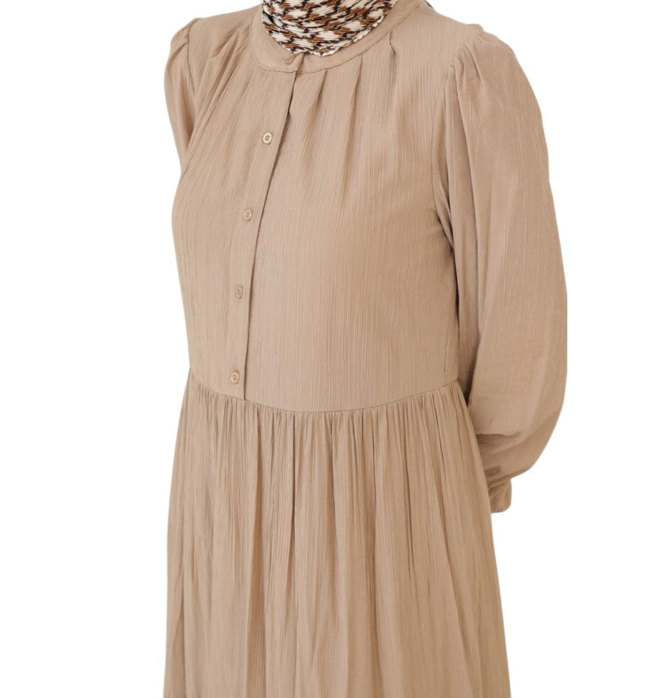 Modefa Dress Muslim Women's Flowy Maxi Dress - 12625 Mink