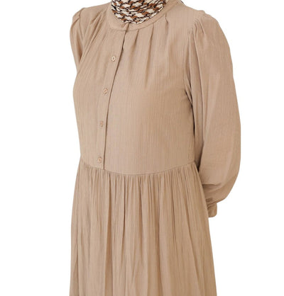 Modefa Dress Muslim Women's Flowy Maxi Dress - 12625 Mink