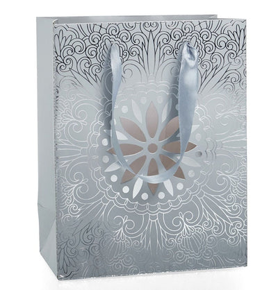 Modefa Gift Wrap Euro Tote Paper Gift Bag - Medallion Silver