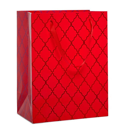 Modefa Gift Wrap Euro Tote Paper Gift Bag - Moroccan Lattice Red