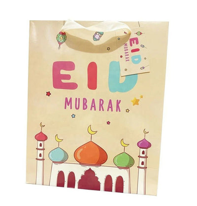 Modefa Gift Wrap Fun Kids Themed Eid Mubarak Gift Bag - Beige