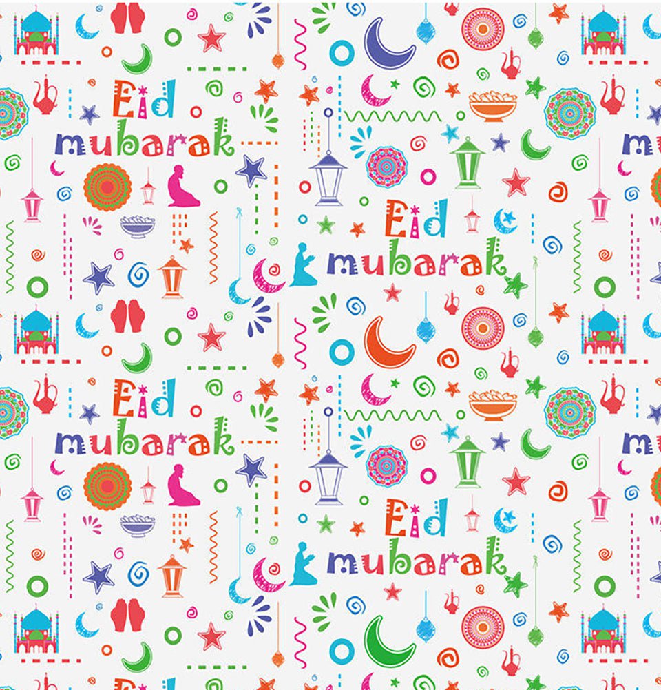Modefa Gift Wrap Islamic Holiday Wrapping Paper - Eid Mubarak