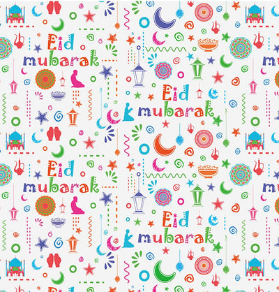 Modefa Gift Wrap Islamic Holiday Wrapping Paper - Eid Mubarak