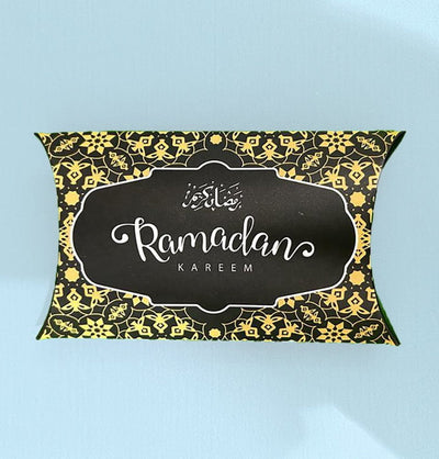 Modefa Gift Wrap Ramadan Pillow Party Favor Box - Black & Gold