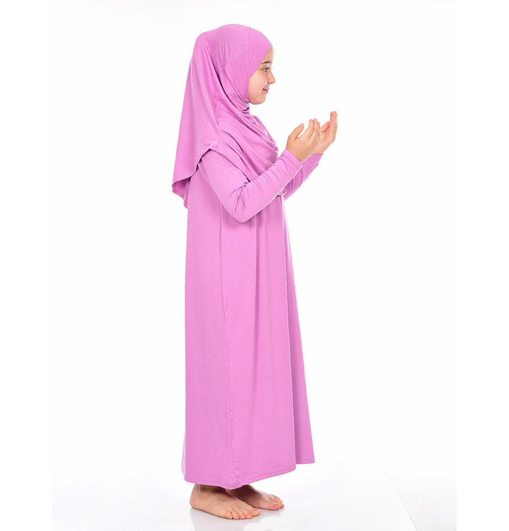 Modest Muslim Girl's Practical One Piece Prayer Dress