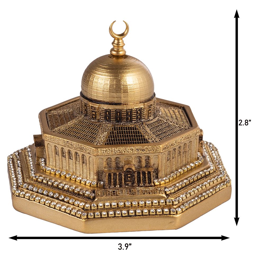 Modefa Gold Islamic Table Decor Al Aqsa Dome of the Rock Replica - Gold Mini