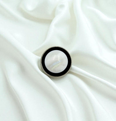 Modefa Hijab Pins Two-Tone Glossy Magnetic Hijab Pin - White & Black