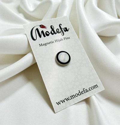 Modefa Hijab Pins Two-Tone Glossy Magnetic Hijab Pin - White & Black