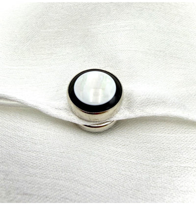 Modefa Hijab Pins Two-Tone Glossy Magnetic Hijab Pin - White & Black