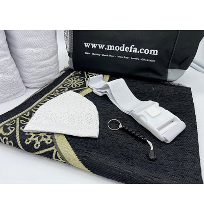 Modefa Ihram Modefa Men's Bamboo Ihram Set for Hajj and Umrah - 7 Piece Combo Gift Set