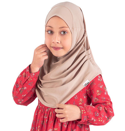Modefa Instant Hijabs Beige Girl's Simple One Piece Hijab - Small - Beige
