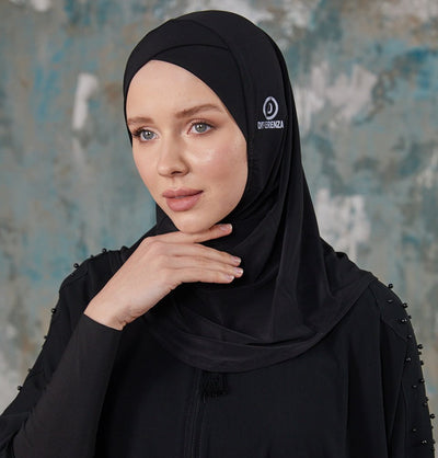 Modefa Instant Hijabs Black Crisscross One Piece Instant Hijab - Black