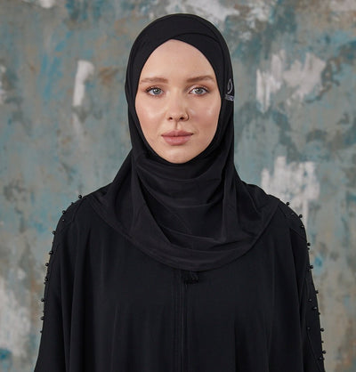 Modefa Instant Hijabs Black Crisscross One Piece Instant Hijab - Black