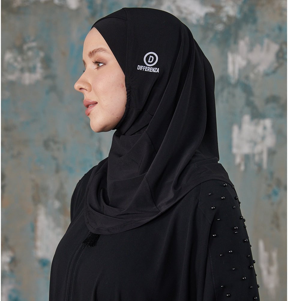 Modefa Instant Hijabs Black Crisscross One Piece Instant Hijab - Black
