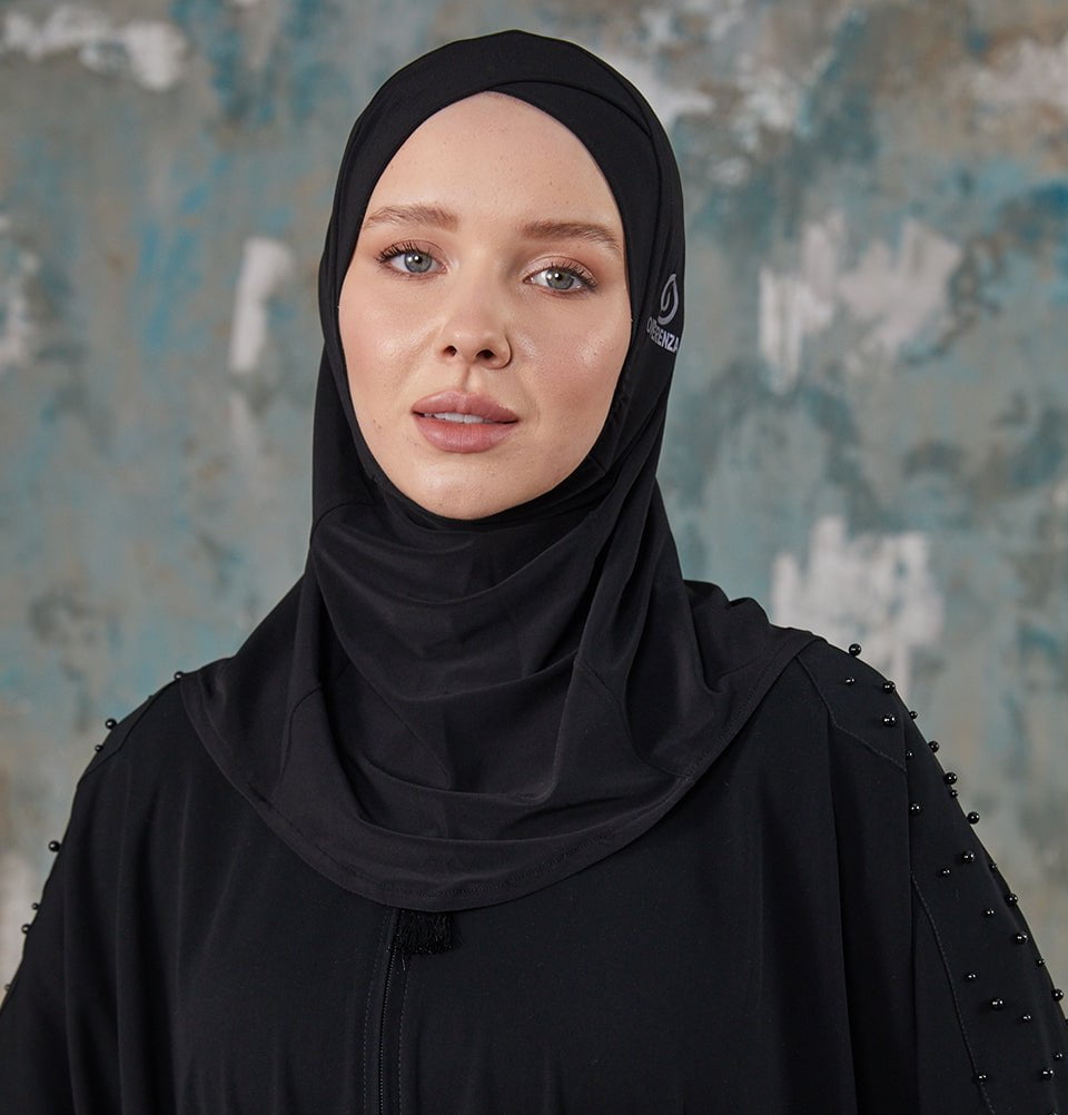 Modefa Instant Hijabs Black Crisscross One Piece Instant Hijab - Black
