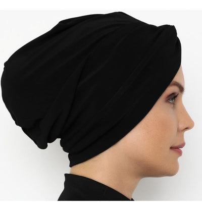 Modefa Instant Hijabs Black Front Twist Turban Hijab - Black