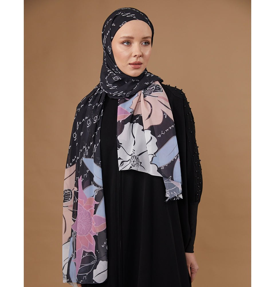 Modefa Instant Hijabs Black Loctus Blossom Instant Wrap Hijab - Black