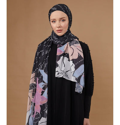Modefa Instant Hijabs Black Loctus Blossom Instant Wrap Hijab - Black