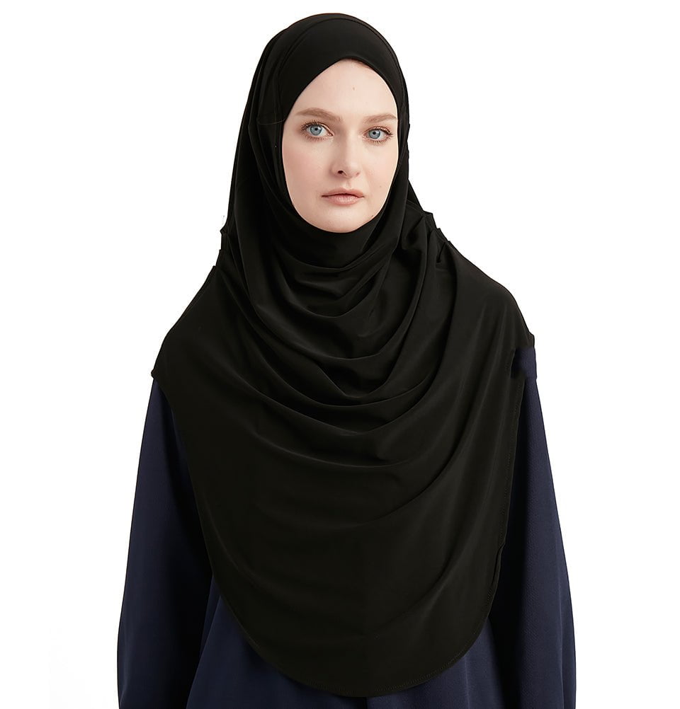 Modefa Instant Hijabs Black Modefa Premium One Piece Instant Long Hijab – Black