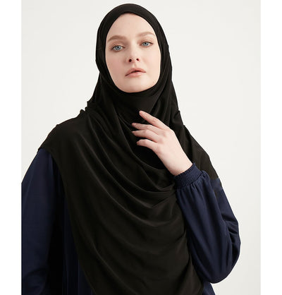 Modefa Instant Hijabs Black Modefa Premium One Piece Instant Long Hijab – Black