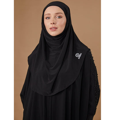 Modefa Instant Hijabs Black One Piece Instant Hijab with Tie-Back Niqab - Black