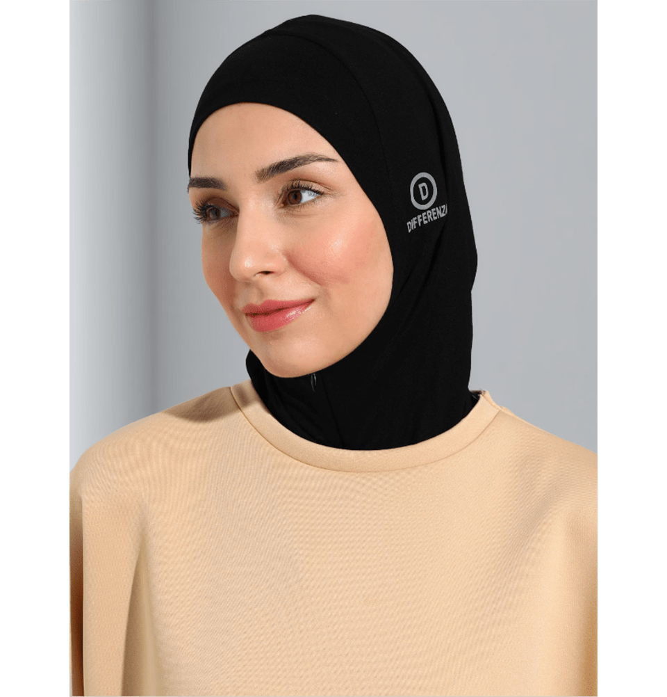 Modefa Instant Hijabs Black Zippered Ninja Sport Hijab - Black