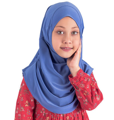 Modefa Instant Hijabs Blue Girl's Simple One Piece Hijab - Small - Blue