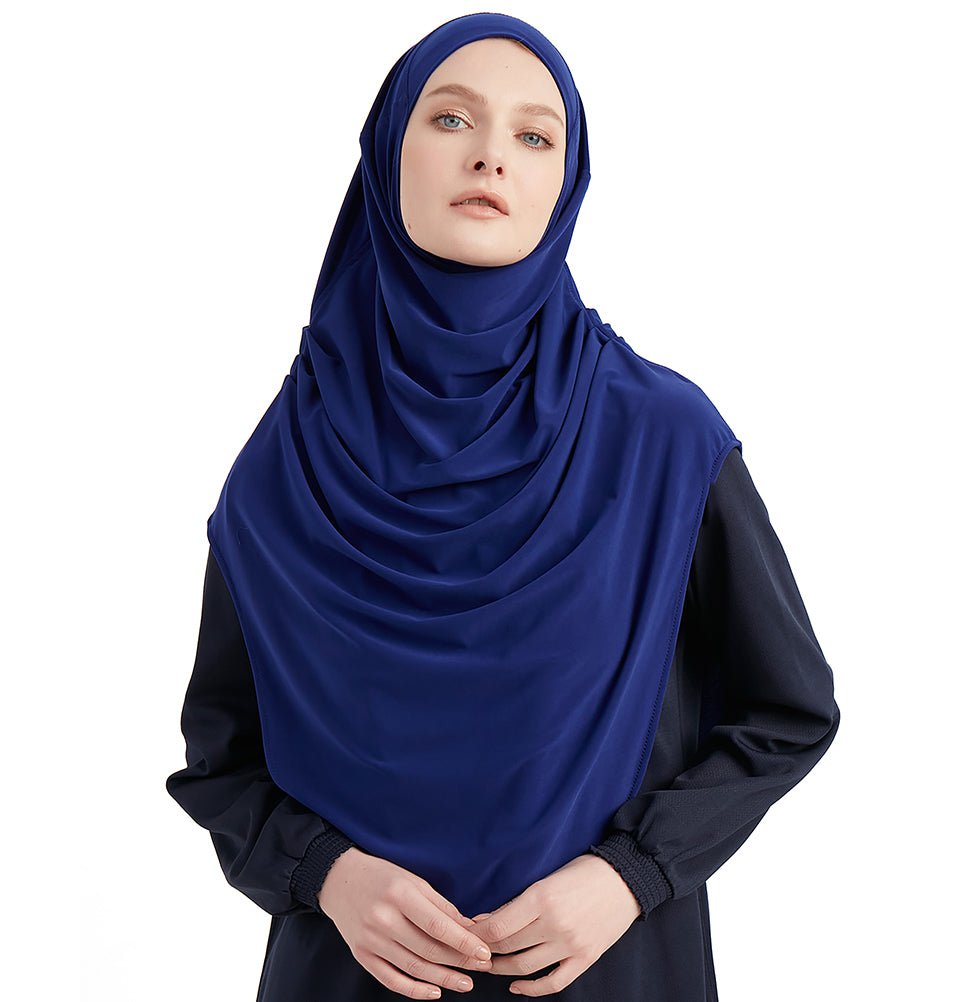 Modefa Instant Hijabs Blue Modefa Premium One Piece Instant Long Hijab – Blue
