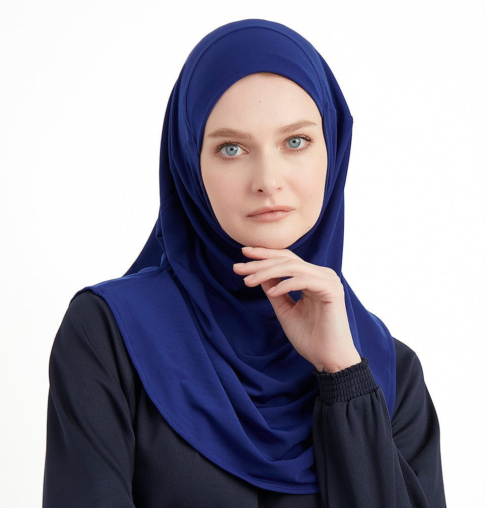 Modefa Instant Hijabs Blue Modefa Premium One Piece Instant Short Hijab - Blue