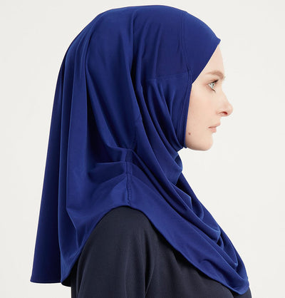 Modefa Instant Hijabs Blue Modefa Premium One Piece Instant Short Hijab - Blue