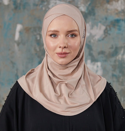 Modefa Instant Hijabs Brown Mink Crisscross One Piece Instant Hijab - Brown Mink