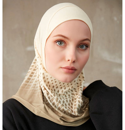 Modefa Instant Hijabs Cream Modefa One Piece Instant Sports Hijab - Ombré Diamond -Cream