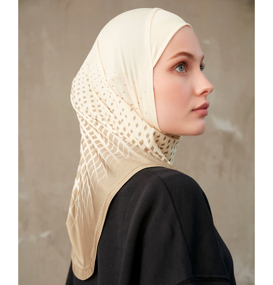 Modefa Instant Hijabs Cream Modefa One Piece Instant Sports Hijab - Ombré Diamond -Cream