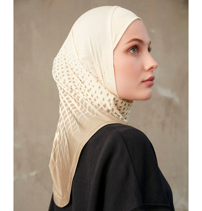 Modefa Instant Hijabs Cream Modefa One Piece Instant Sports Hijab - Ombré Diamond -Cream
