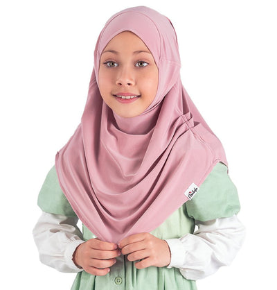 Modefa Instant Hijabs Dusty Pink Girl's Simple One Piece Hijab - Small - Dusty Pink