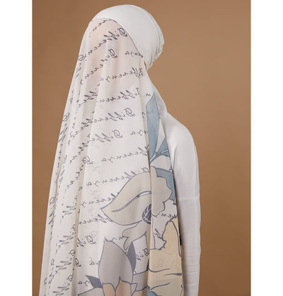Modefa Instant Hijabs Ecru Lotus Blossom Instant Wrap Hijab - Ecru