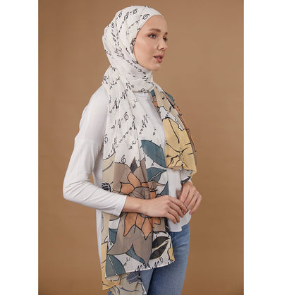Modefa Instant Hijabs Ecru Lotus Blossom Instant Wrap Hijab - Ecru