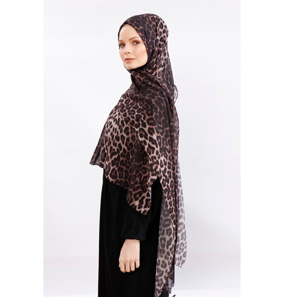 Modefa Instant Hijabs Leopard Print Instant Wrap Hijab