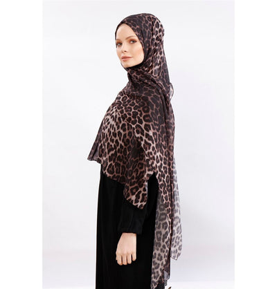 Modefa Instant Hijabs Leopard Print Instant Wrap Hijab