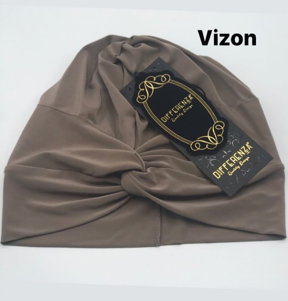 Modefa Instant Hijabs Mink Front Twist Turban Hijab - Mink