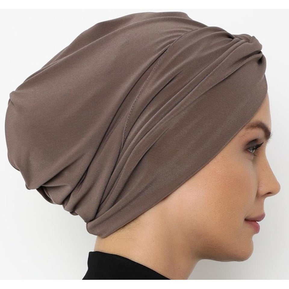 Modefa Instant Hijabs Mink Front Twist Turban Hijab - Mink