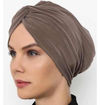 Modefa Instant Hijabs Mink Front Twist Turban Hijab - Mink