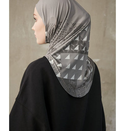 Modefa Instant Hijabs Mink Modefa One Piece Instant Sports Hijab - Geometric Tiles - Mink