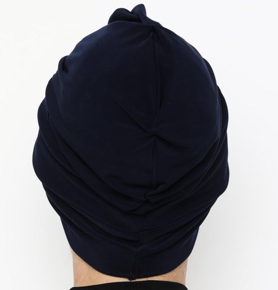 Modefa Instant Hijabs Navy Blue Front Twist Turban Hijab - Navy Blue