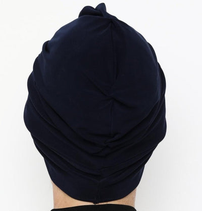 Modefa Instant Hijabs Navy Blue Front Twist Turban Hijab - Navy Blue
