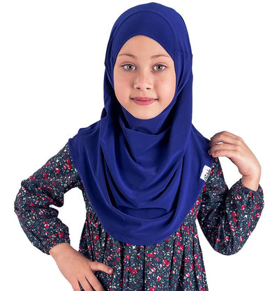 Modefa Instant Hijabs Navy Blue Girl's Simple One Piece Hijab - Small - Navy Blue