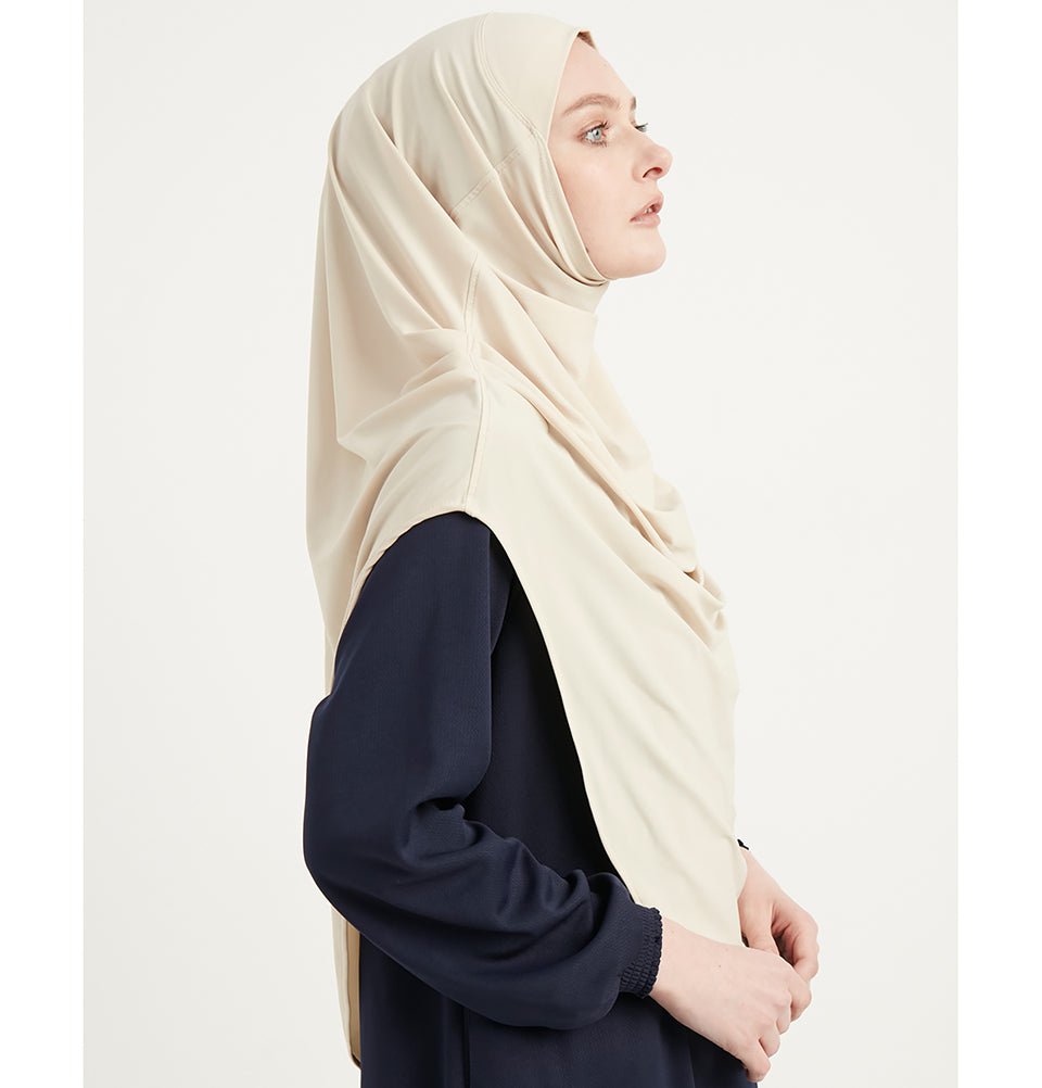 Modefa Instant Hijabs Pale Beige Modefa Premium One Piece Instant Long Hijab – Pale Beige